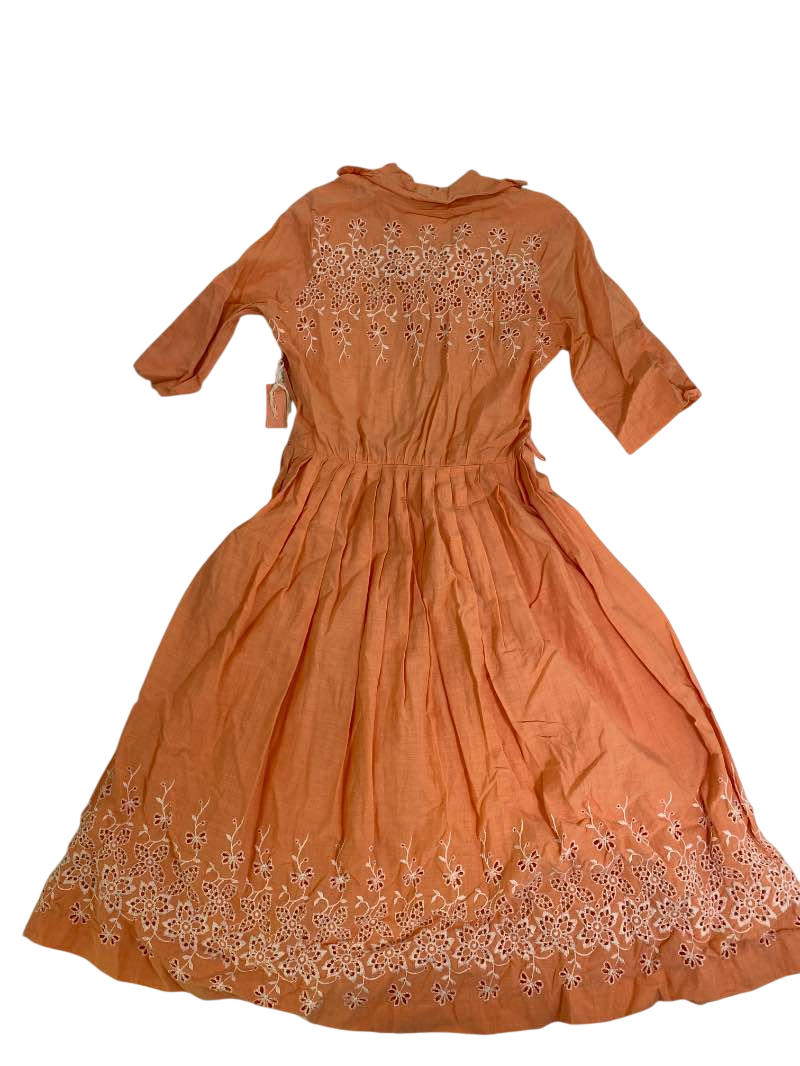 None Embroidered Midi Dress Vintage