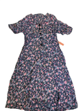 None Floral Button-Front Dress Vintage