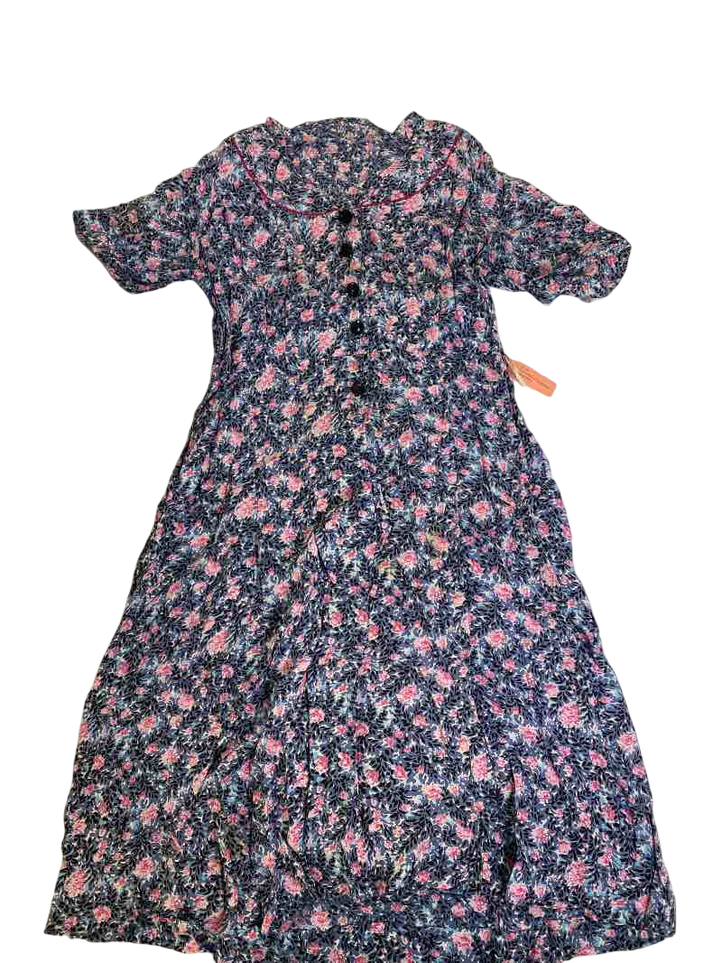 None Floral Button-Front Dress Vintage