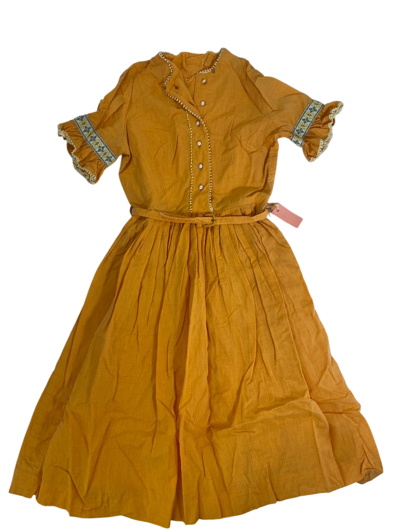 None Embroidered Boho Dress Vintage