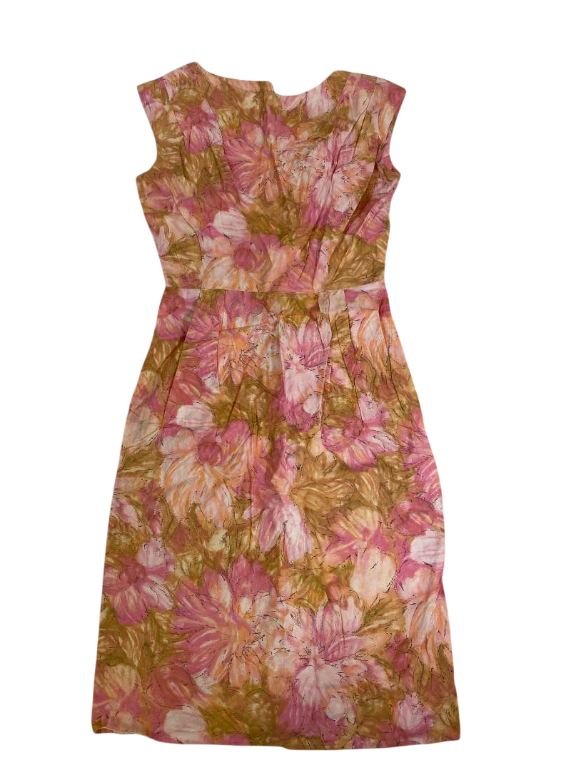 None Floral Sleeveless Dress Vintage
