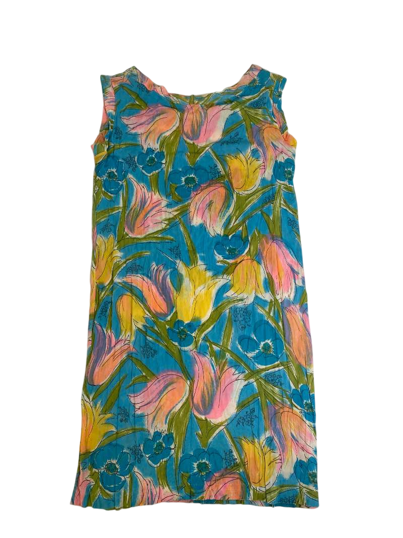 None Floral Sleeveless Dress Vintage