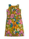 None Floral Shift Dress Vintage