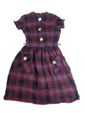None Plaid Button Dress Vintage