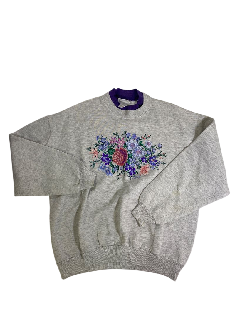 Morning Sun  Vintage Floral Sweatshirt Vintage