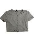 Forever 21  Button-Up Cropped Tee Short Sleeves