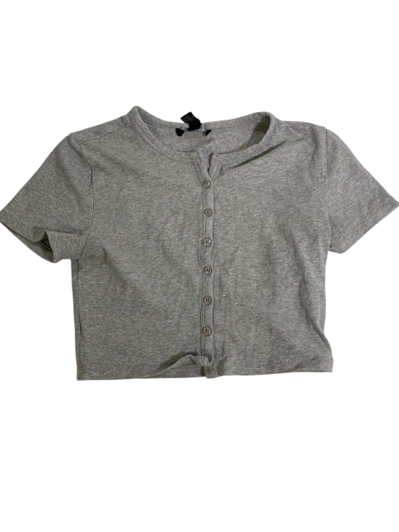 Forever 21  Button-Up Cropped Tee Short Sleeves