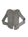 Ultra Flirt  Lace-up ribbed top Long Sleeves