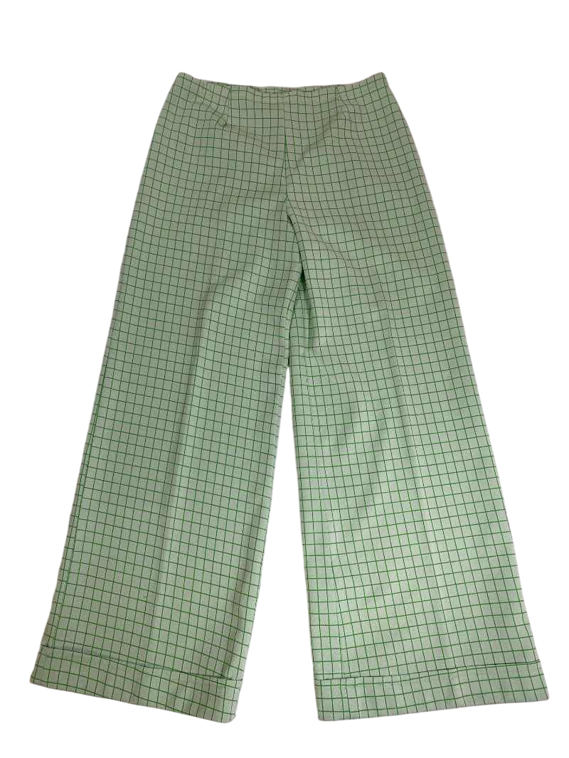 None Checked Wide-Leg Pants Vintage