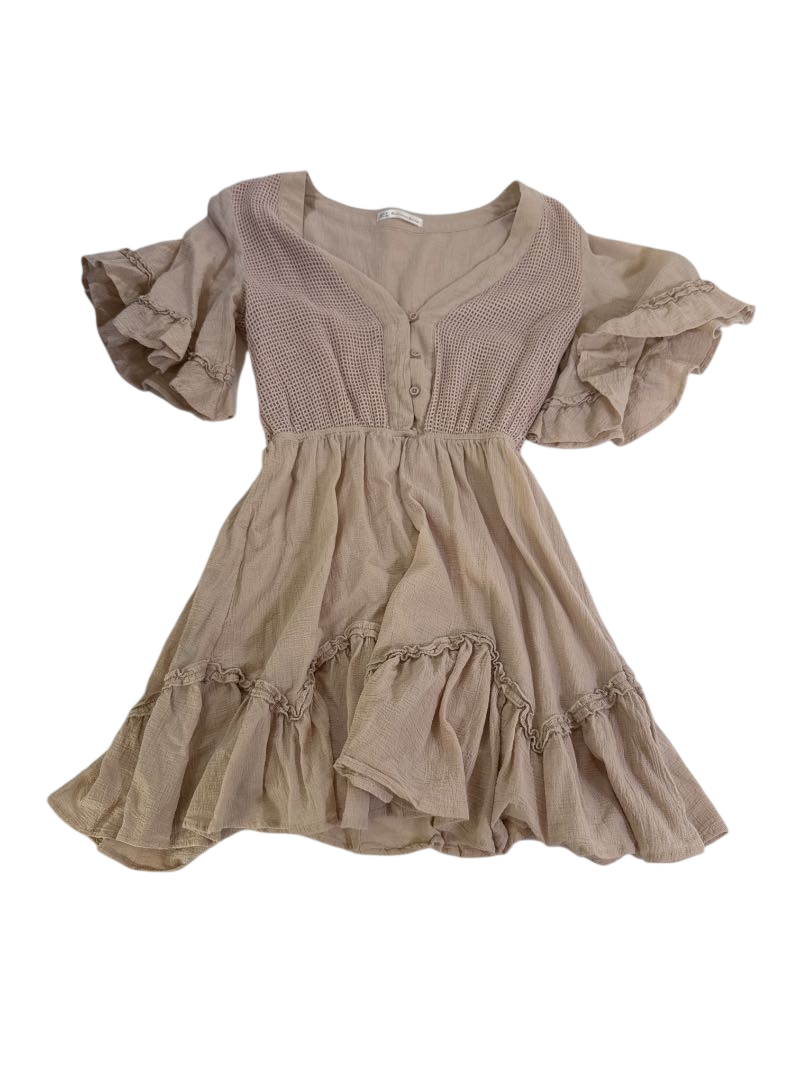 Here comes the sun  V-Neck Ruffle Dresses