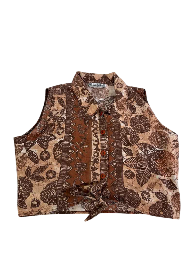 Bonjour Vintage Tie-Front Blouse Vintage