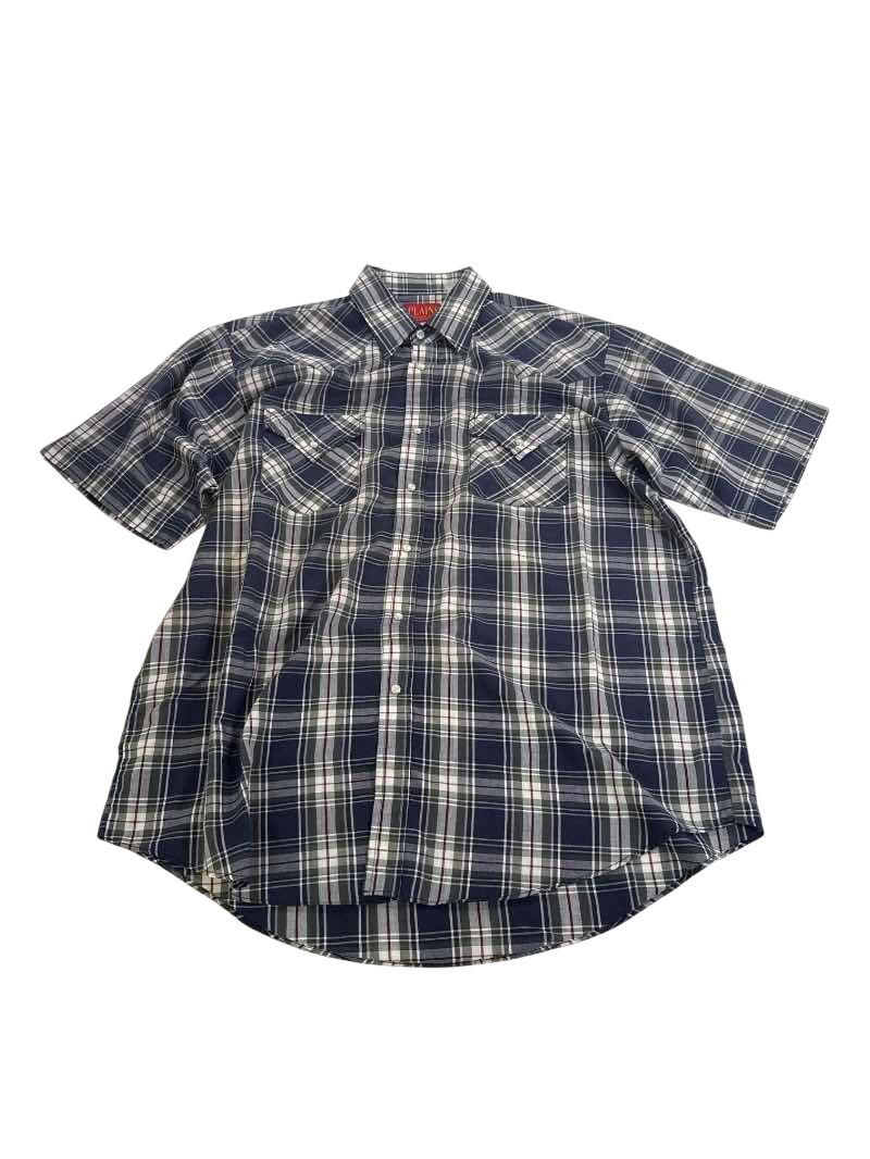 Plains Plaid Button-Down Short Sleeves