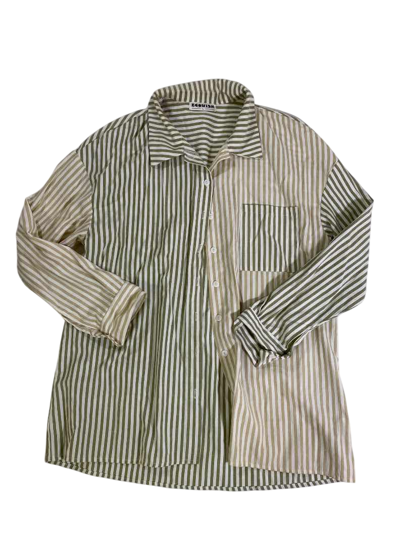 Ecowish Striped Button-Up Long Sleeves