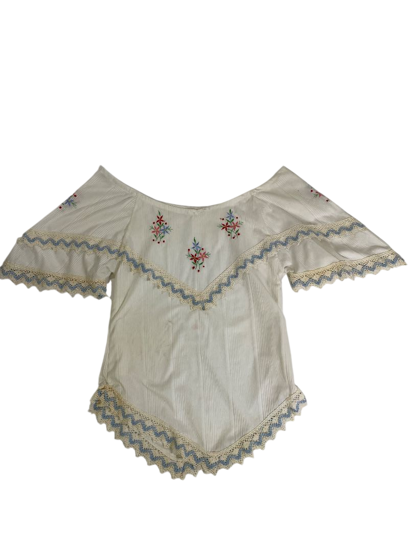 None Boho Embroidered Top Vintage