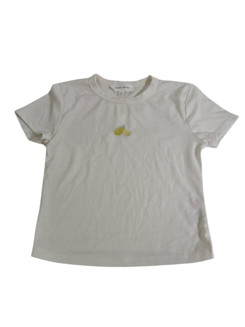 Pink Rose Crew Neck Tee Short Sleeves