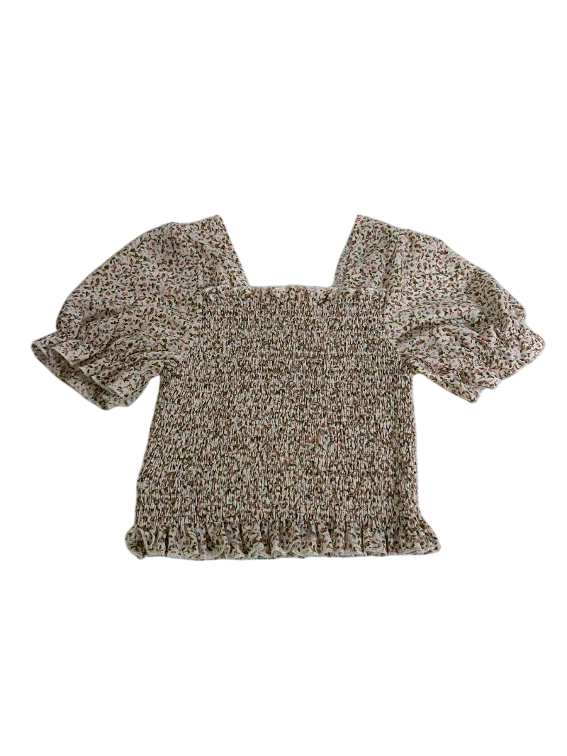 Shein Smocked Puff Sleeve Short Sleeves