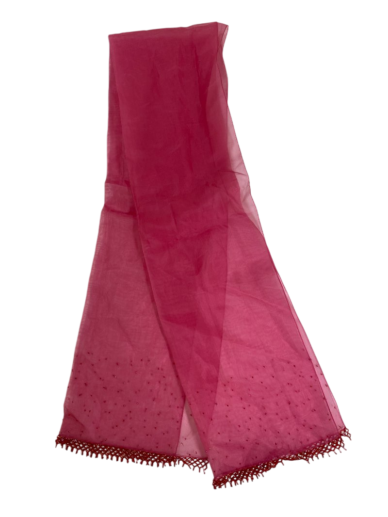 None Sheer Embellished Scarf Accessories