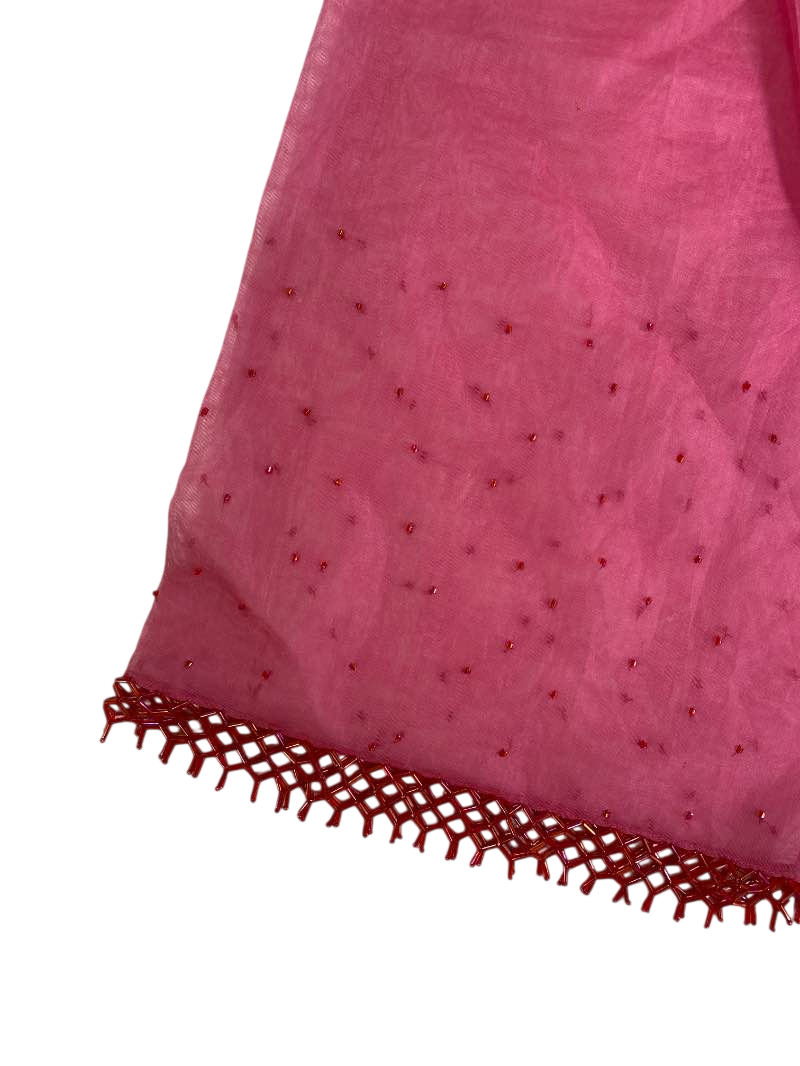 None Sheer Embellished Scarf Accessories