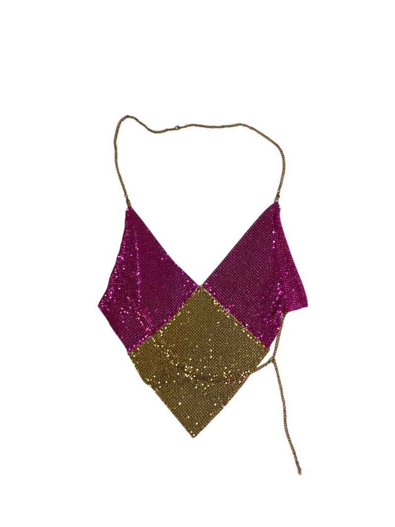 None Sequin Halter Top Tanks