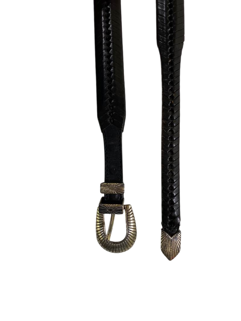None Braided leather belt Accessories