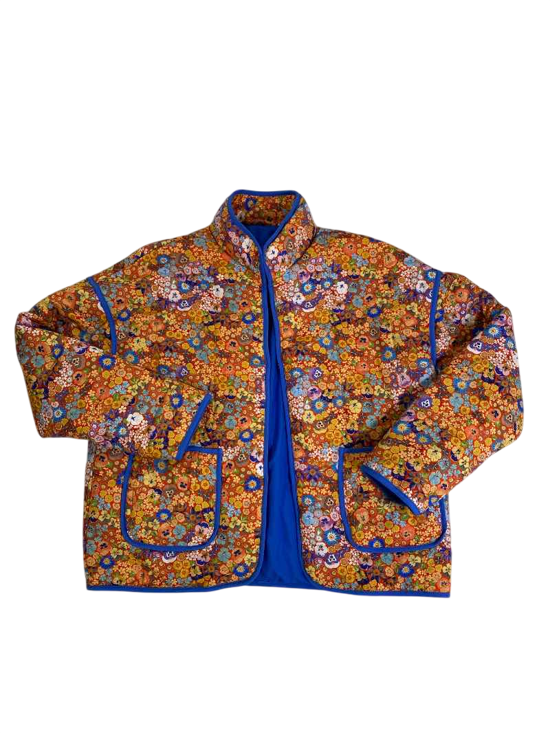 None Floral Quilted Jacket Outerwear