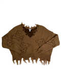 Rue 21  Distressed Teddy Sweater Long Sleeves