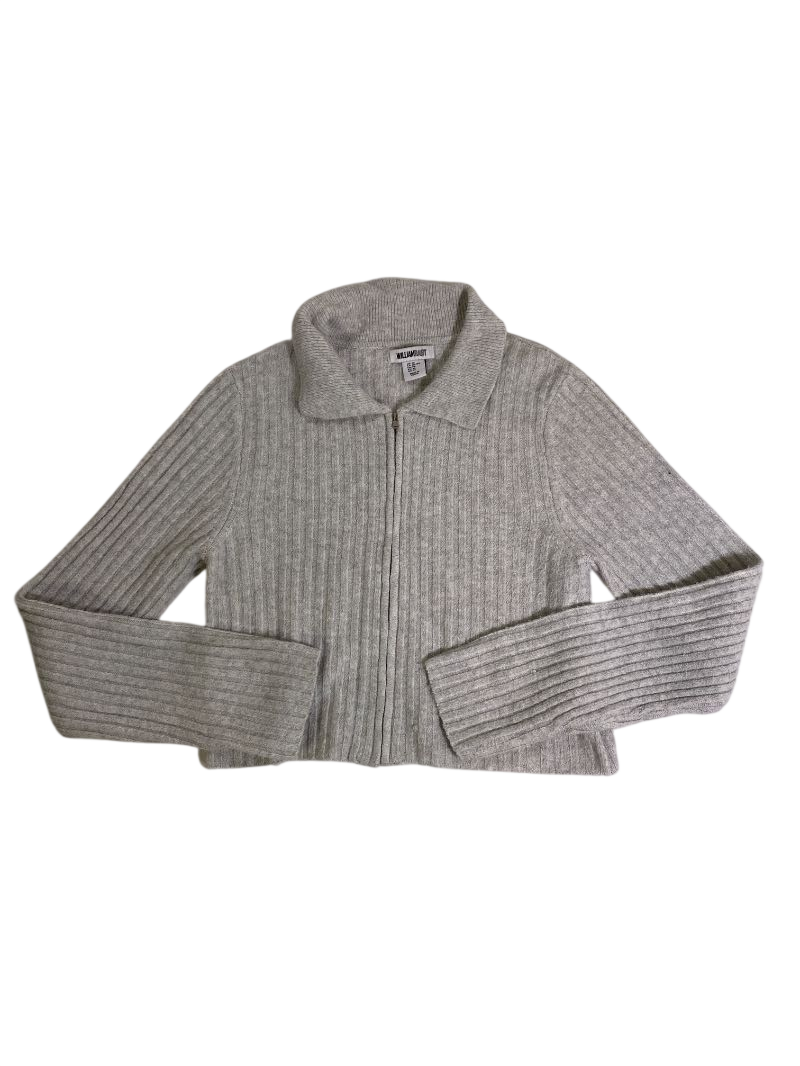 William Rast Ribbed Zip-Up Sweater Long Sleeves