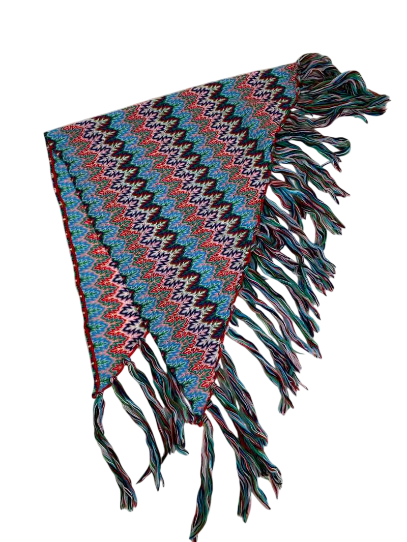 None  Vintage Fringed Scarf Vintage