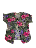 None Tropical Button-Up Blouse Vintage
