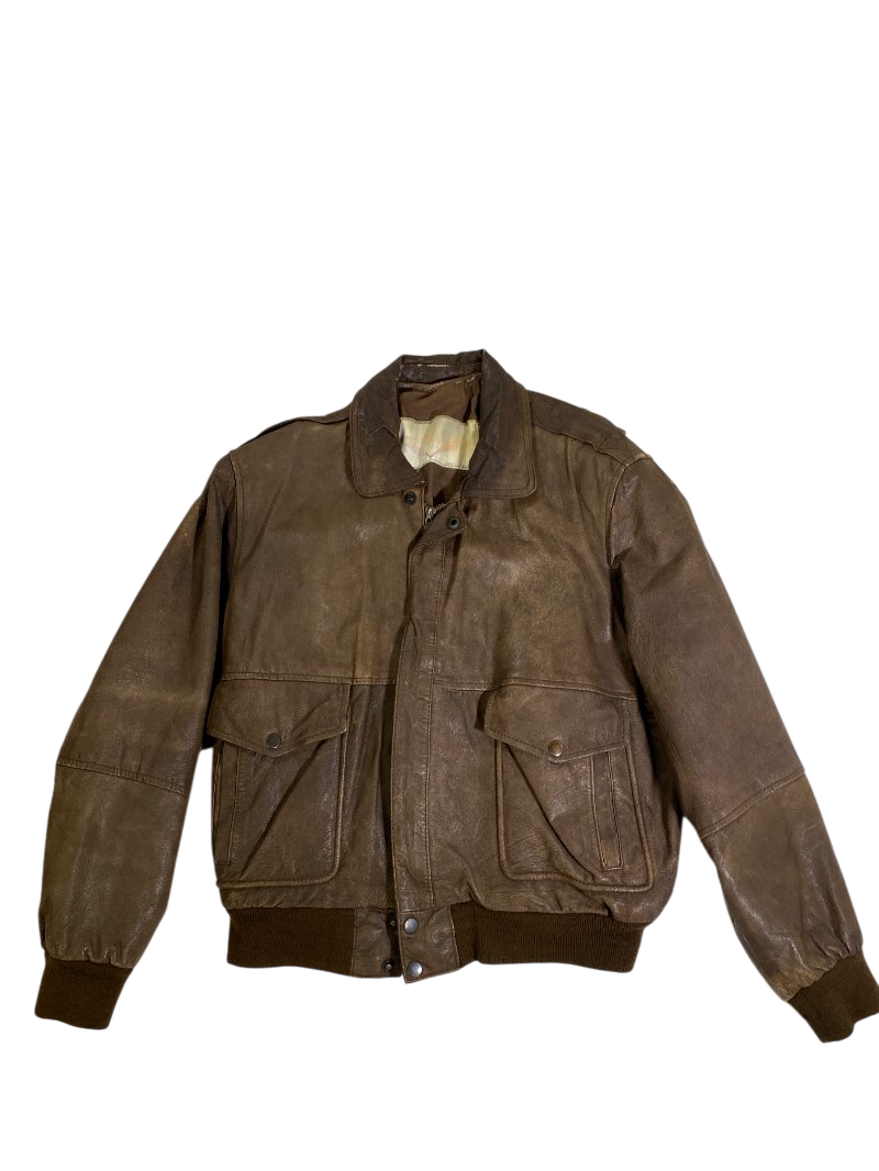 None Classic Leather Jacket Vintage