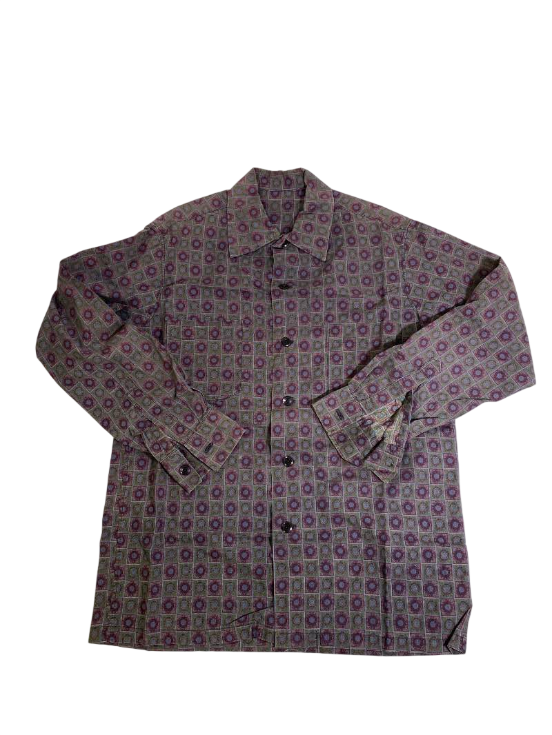 None Patterned Button-Up Shirt Vintage
