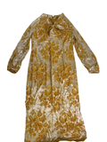 None Metallic Floral Dress Vintage