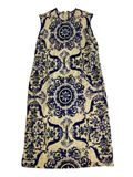 None Baroque Pattern Dress Vintage
