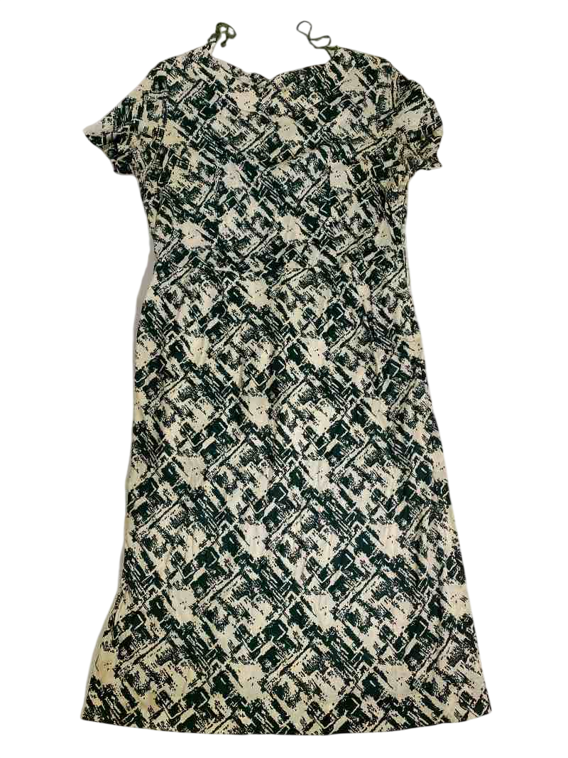 None Printed Midi Dress Vintage