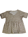 Sew in Love  Animal Print Peplum Top Short Sleeves