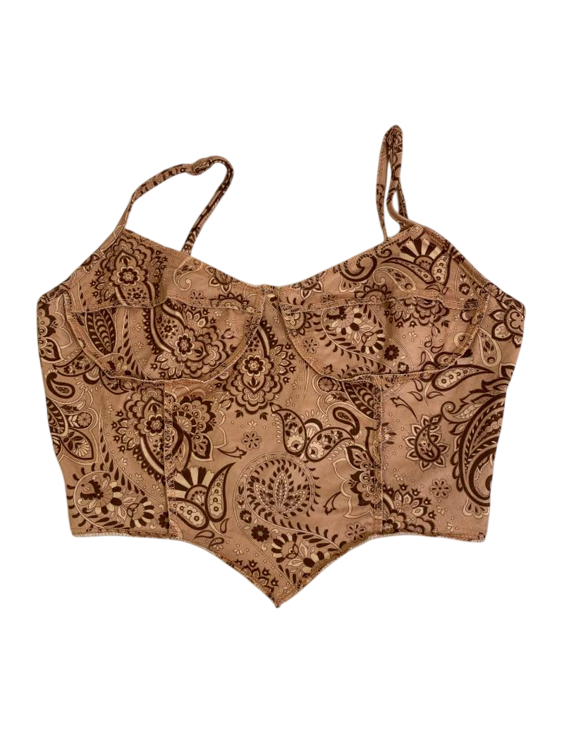 Shein  Paisley print cropped tank Tanks