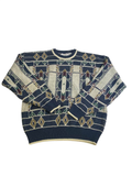 Hennessy Geometric Knit Sweater Vintage