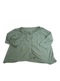 Cato Button-Front Top Long Sleeves