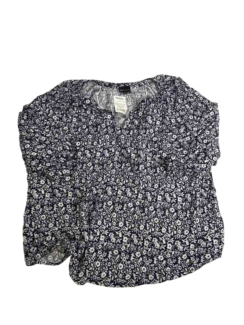 JNY Floral V-Neck Short Sleeves