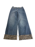 Cello Wide Leg with Leopard Cuffs Jeans
