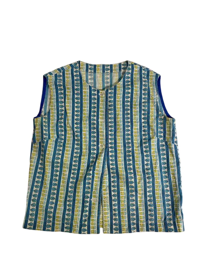 None Striped Sleeveless Top Vintage