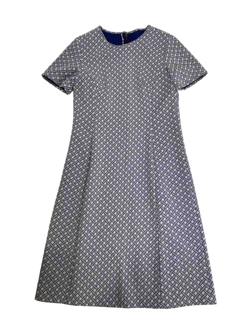 None Retro Pattern Dress Vintage