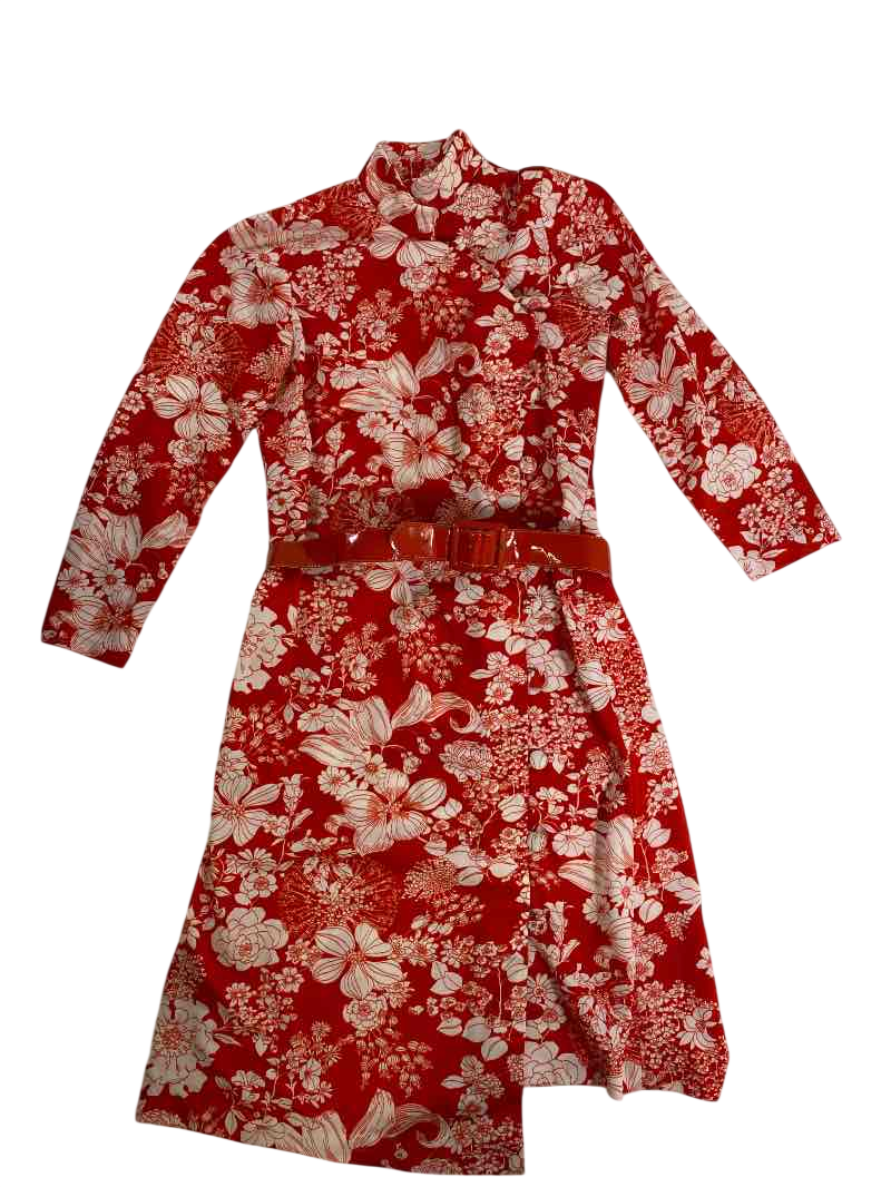 None Floral Midi Dress Vintage