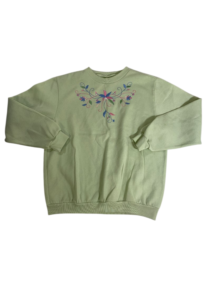 None Floral Sweatshirt Vintage