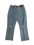 Express Distressed Straight Leg Jeans