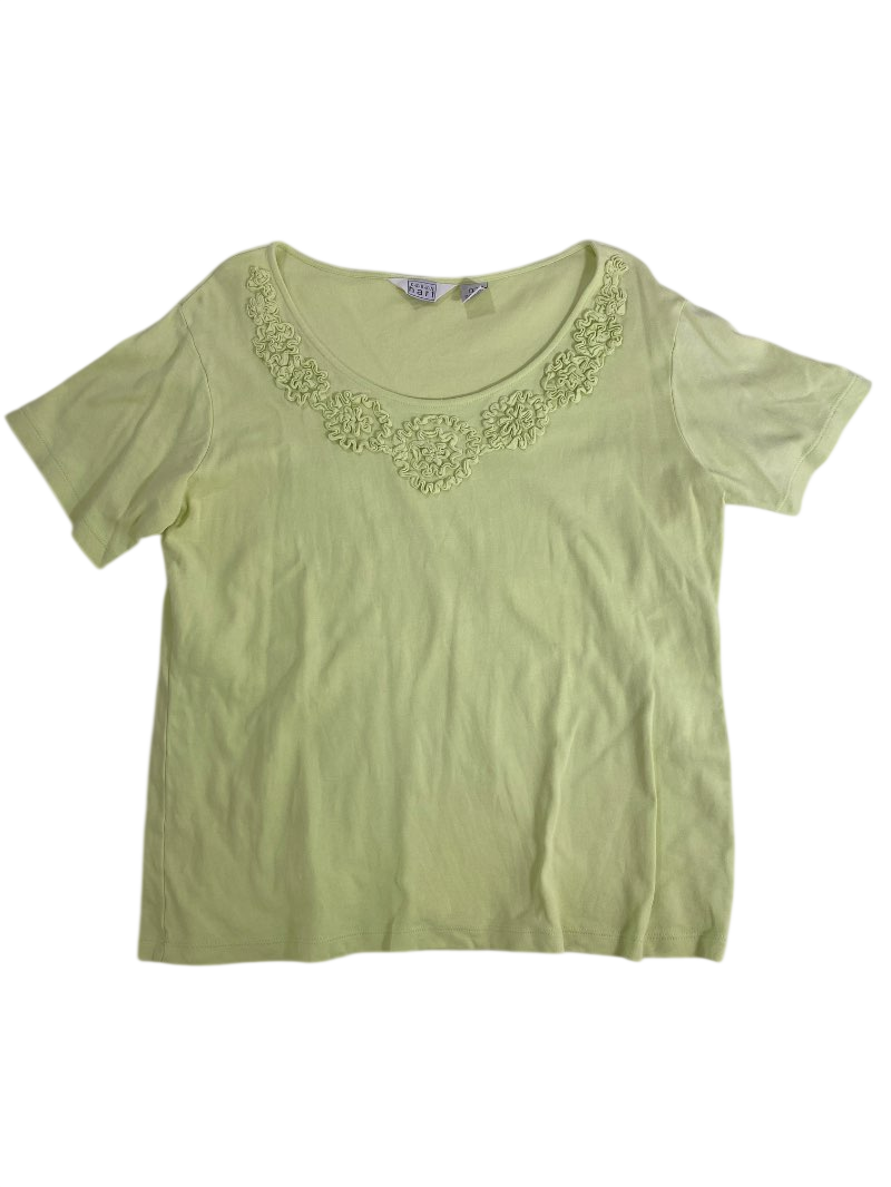 Keren Hart  Embroidered Scoop-Neck Short Sleeves