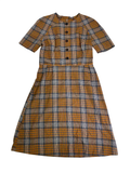 None Plaid Button Dress Vintage