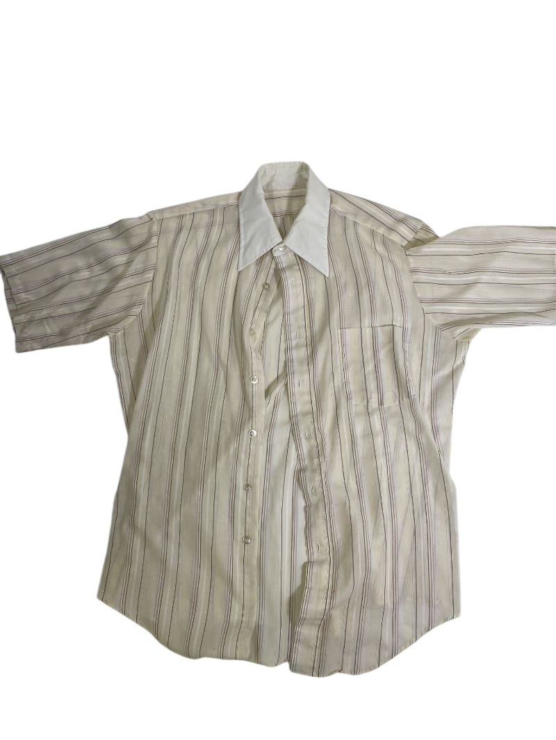 None Striped Button-Up Shirt Vintage