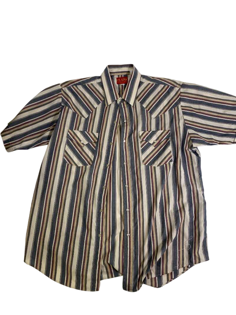 Plains  Striped Western Shirt Vintage