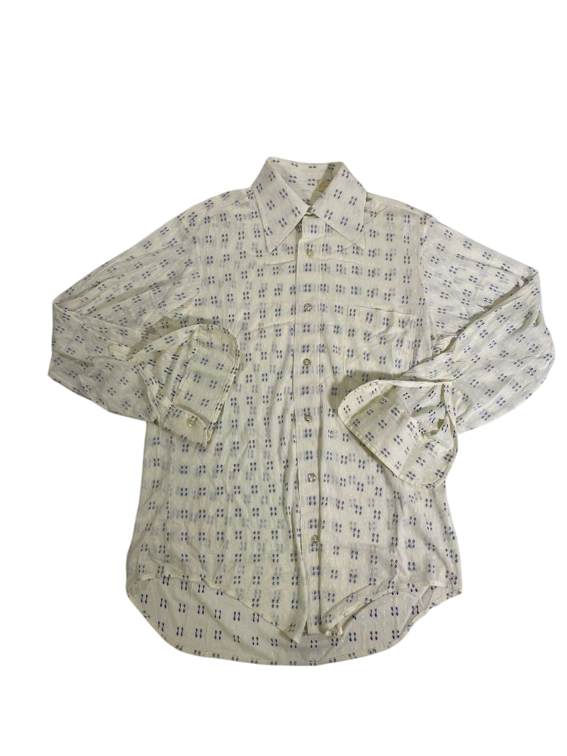 None Patterned Button-Up Shirt Vintage